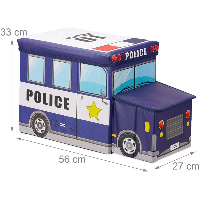 foto del prodotto sgabello pouf cassapanca portagiochi pouf pieghevole per bambini blu scuro 1300028124