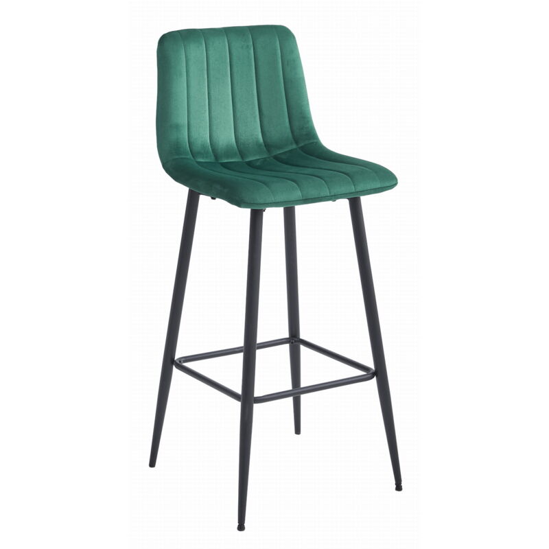 foto del prodotto sgabello pozza velluto verde scuro gambe nere x 1