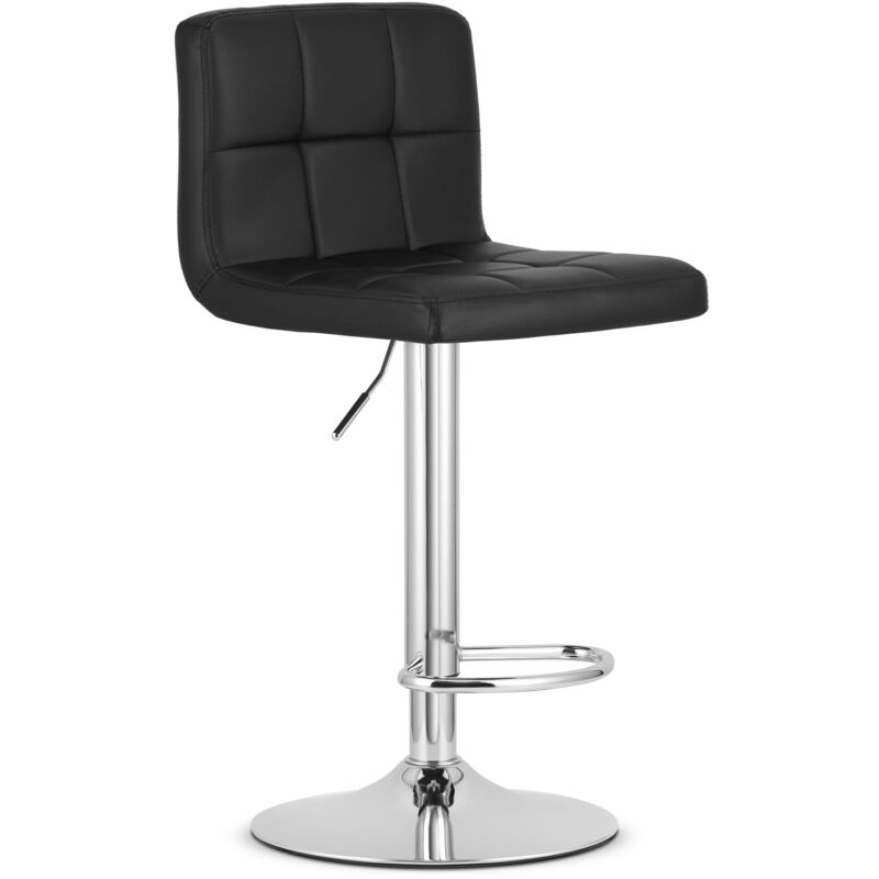 foto del prodotto sgabello prot ecopelle nera base cromata