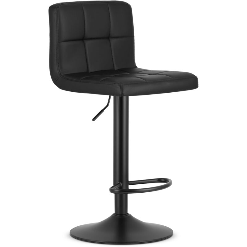 foto del prodotto sgabello prot ecopelle nera base nera