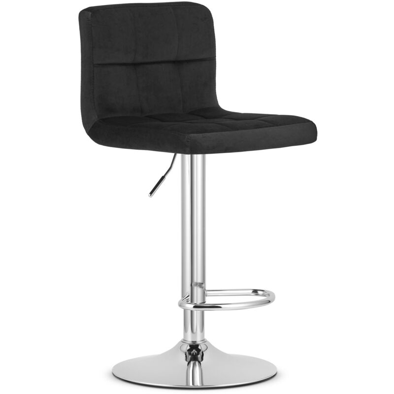 foto del prodotto sgabello prot velluto nero base cromata