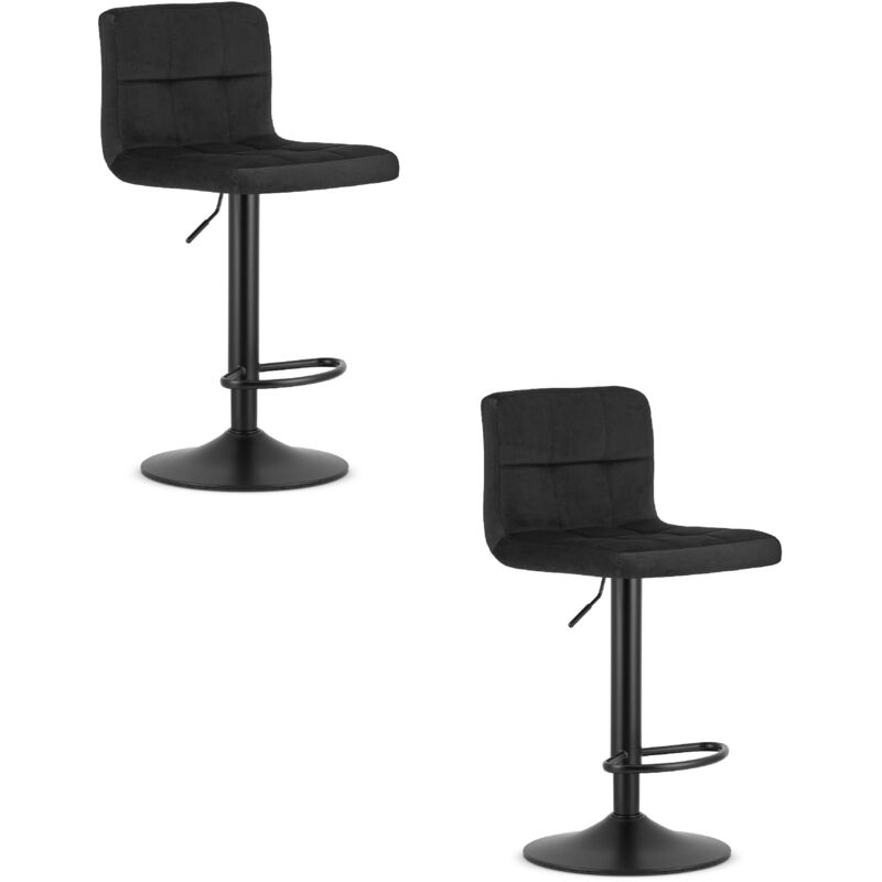 foto del prodotto sgabello prot velluto nero base nera x 2