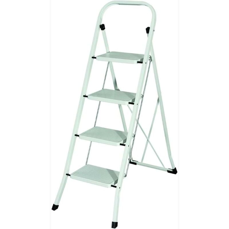 foto del prodotto sgabello scala domestica pieghevole in acciaio 4 gradini salvaspazio antiscivolo 4 gradini