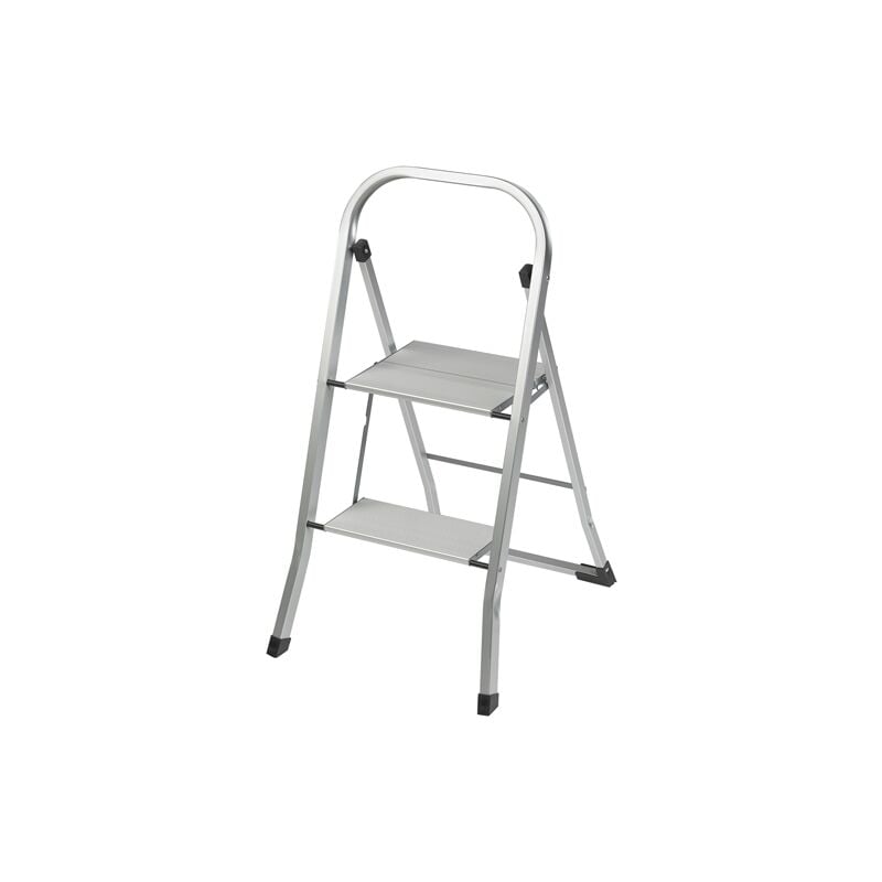 foto del prodotto sgabello scala extra slim alluminio 2 gradini - portata 150 kg - spessore 3cm chiusa