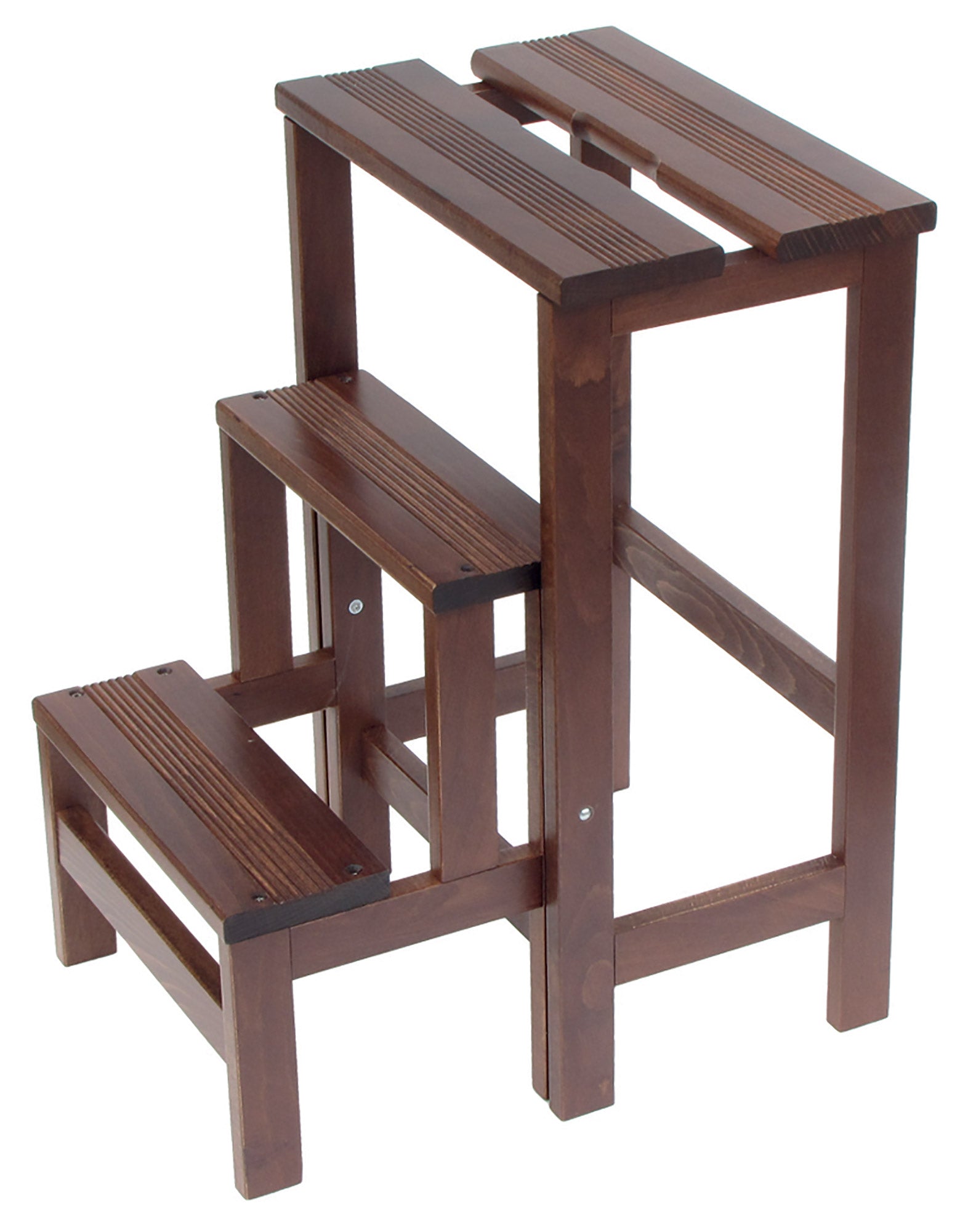 foto del prodotto sgabello scaletta 60x40x46 cm in legno noce