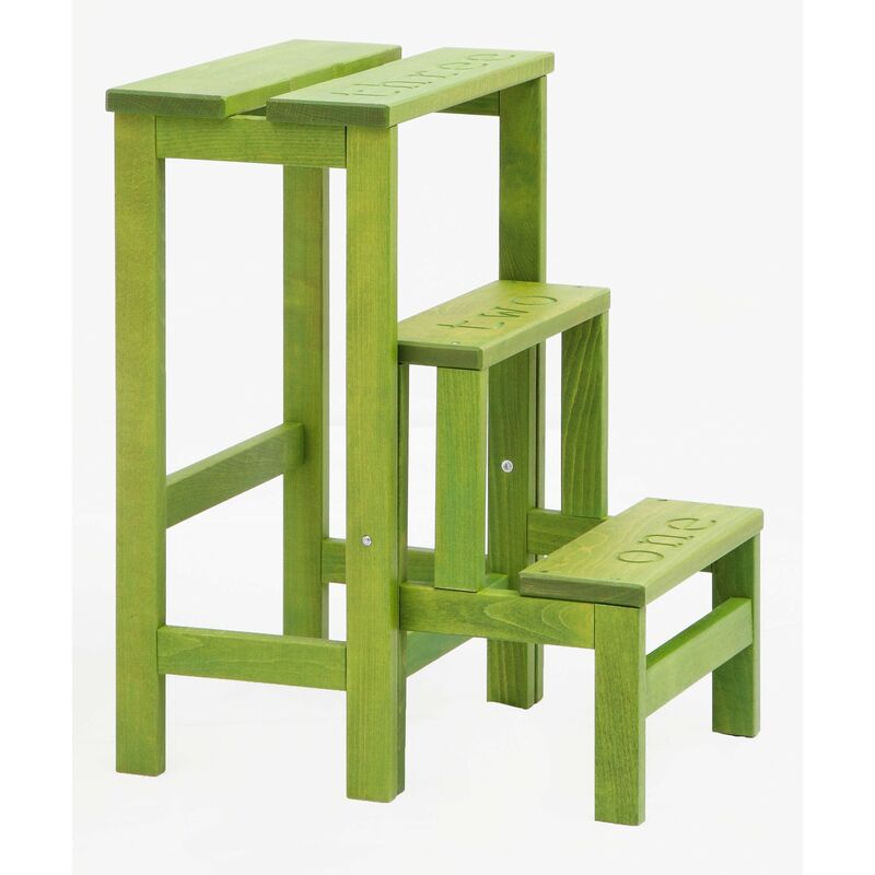 foto del prodotto sgabello scaletta 60x40x46 cm in legno verde acido