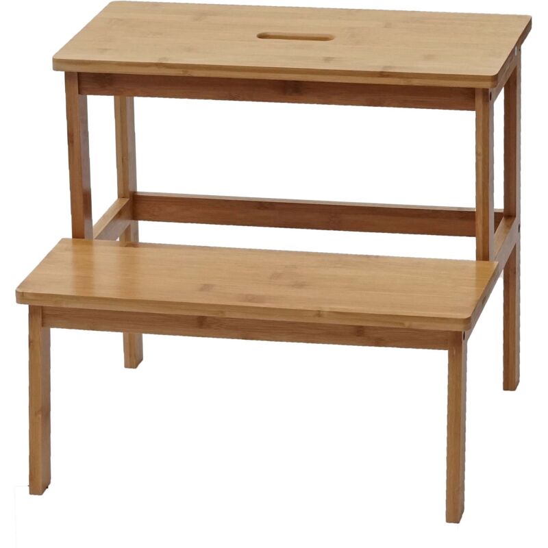foto del prodotto sgabello scaletta hhg 735 legno bambu 43x47x38cm