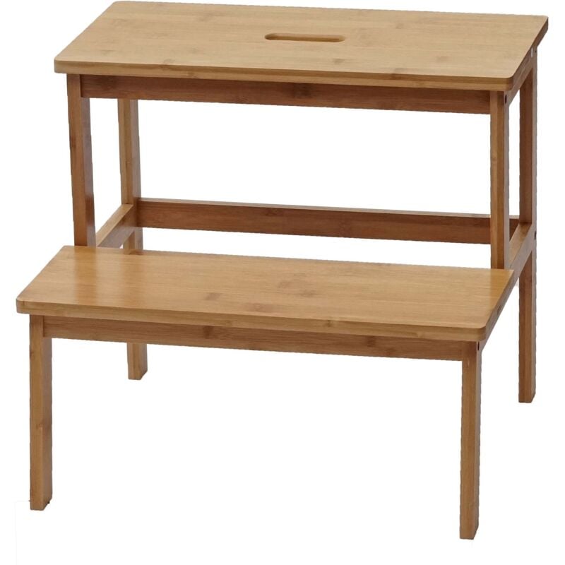foto del prodotto sgabello scaletta in legno di bamb 43x47x38cm 040005425