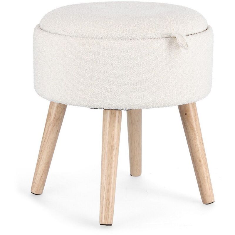 foto del prodotto sgabello scandinavo contenitore briar colore bianco