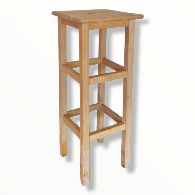 foto del prodotto sgabello seduta h 70 in legno massello per cucina bar ristoranti alberiamo