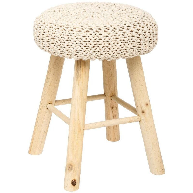 foto del prodotto sgabello suzette in maglia beige atmosphera cr ateur d int rieur
