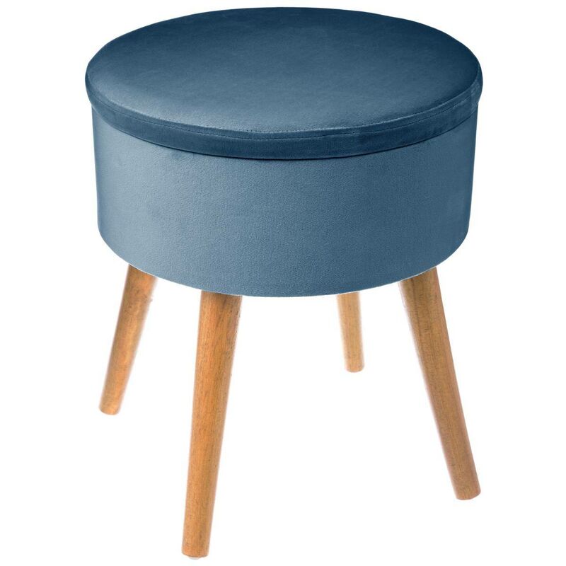 foto del prodotto sgabello tess in velluto blu atmosphera cr ateur d int rieur