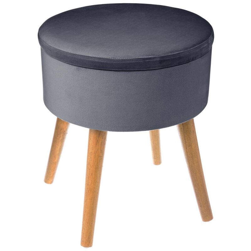 foto del prodotto sgabello tess in velluto grigio ardesia atmosphera cr ateur d int rieur