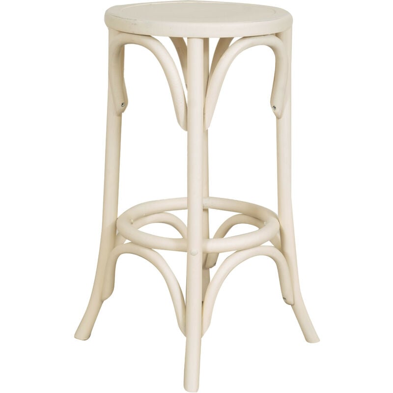 foto del prodotto sgabello thonet in massello di frassino finitura bianca anticata