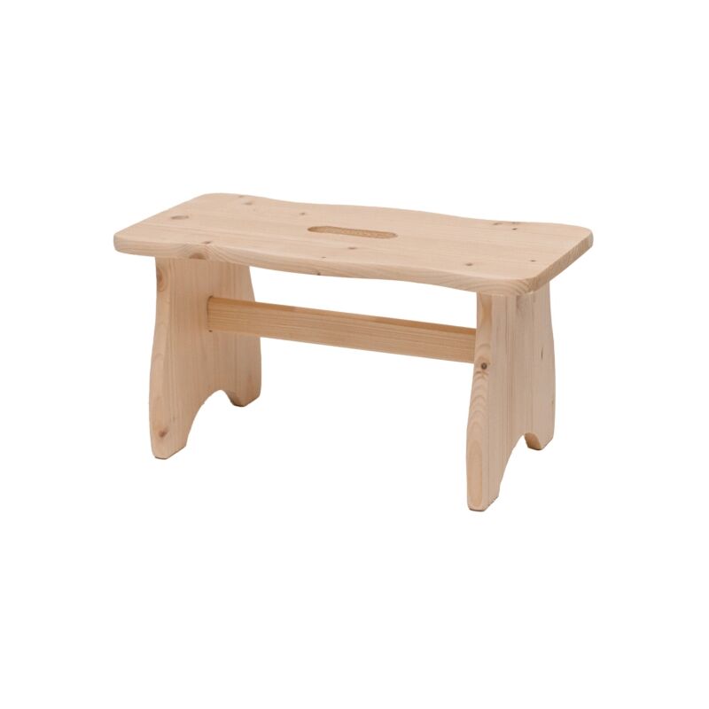 foto del prodotto sgabello tom in legno di pino grezzo, 38x19x21,5 cm