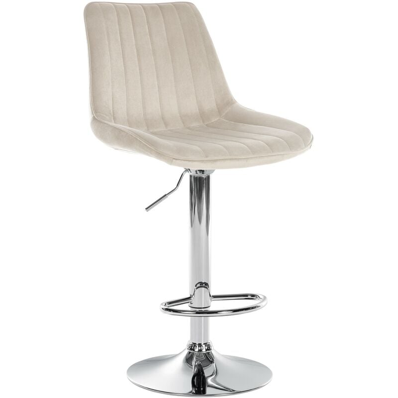foto del prodotto sgabello toni velvet crema cromo