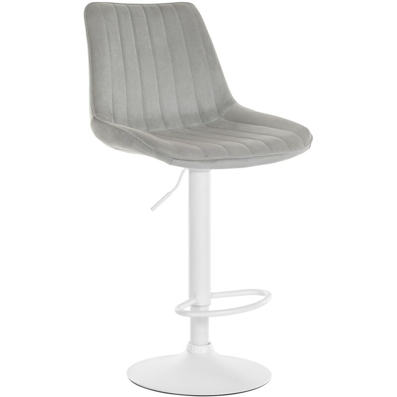 foto del prodotto sgabello toni velvet grigio bianco