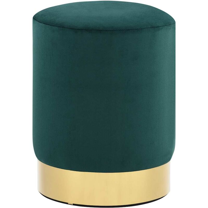 foto del prodotto sgabello verde scuro e oro in velluto 28 x 36 cm vidaxl