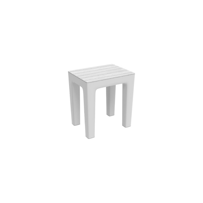 foto del prodotto sgabello woody in pp effetto legno bianco 38 x 29 x 41,5 cm sedia sgabelli da bagno bianco
