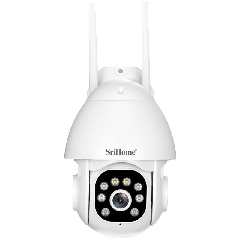 foto del prodotto sh039b srihome audio telecamera wifi con sensore 3mp, hotspot ap, scheda sd e sirena allarme integrata.