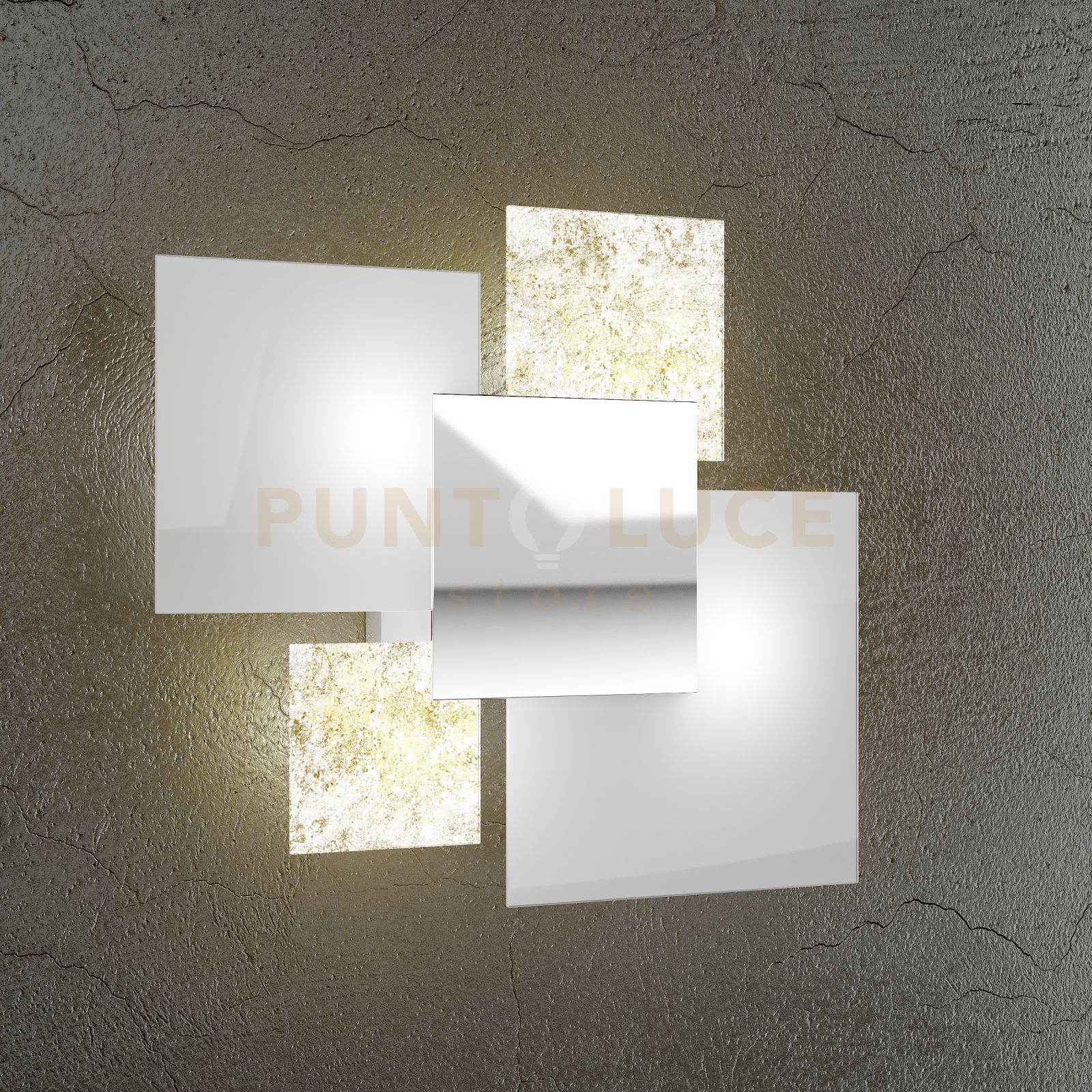 foto del prodotto shadow 45 applique plafoniera 4 luci foglia oro 1088 45 fo