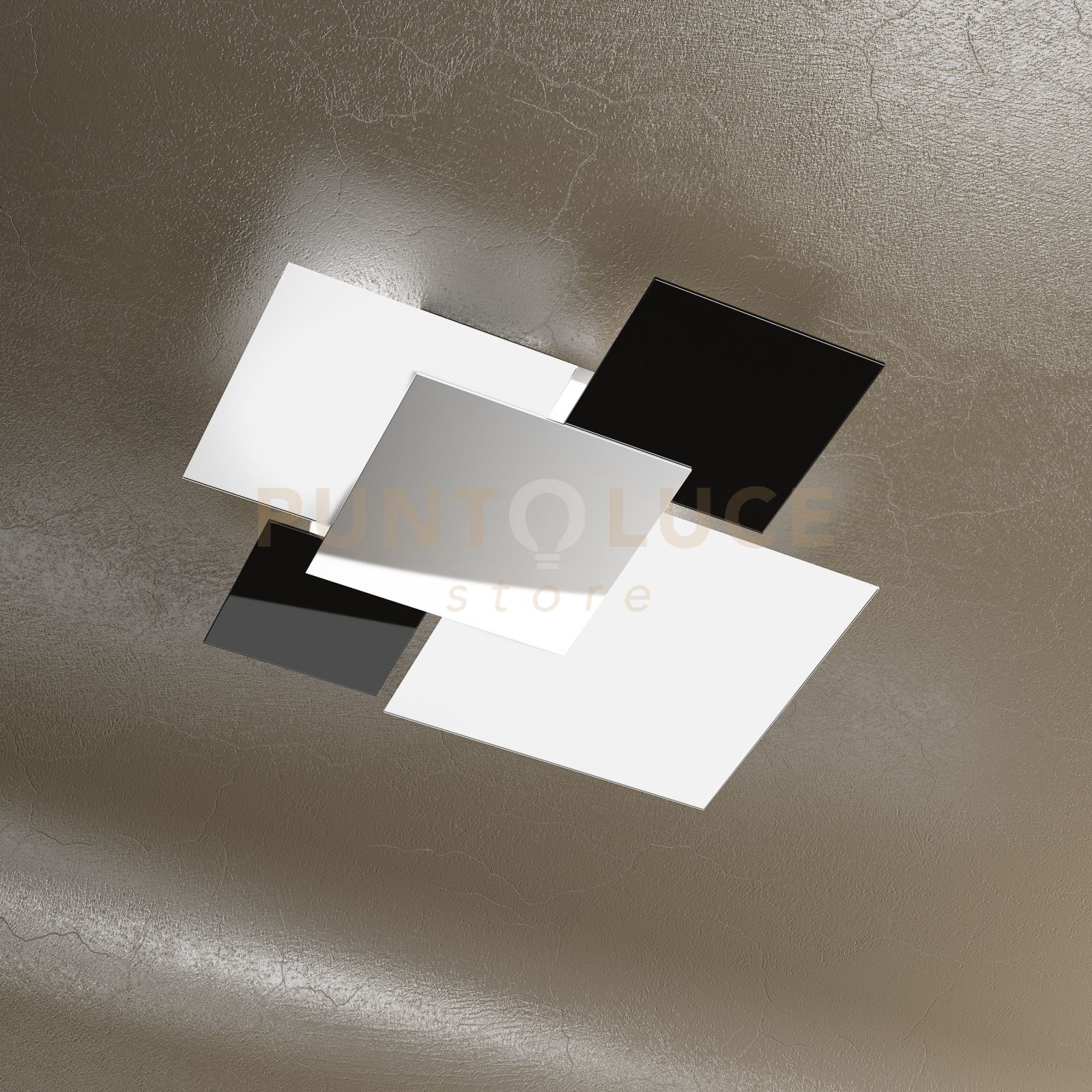 foto del prodotto shadow 70 applique plafoniera 4 luci nera 1088 70 ne