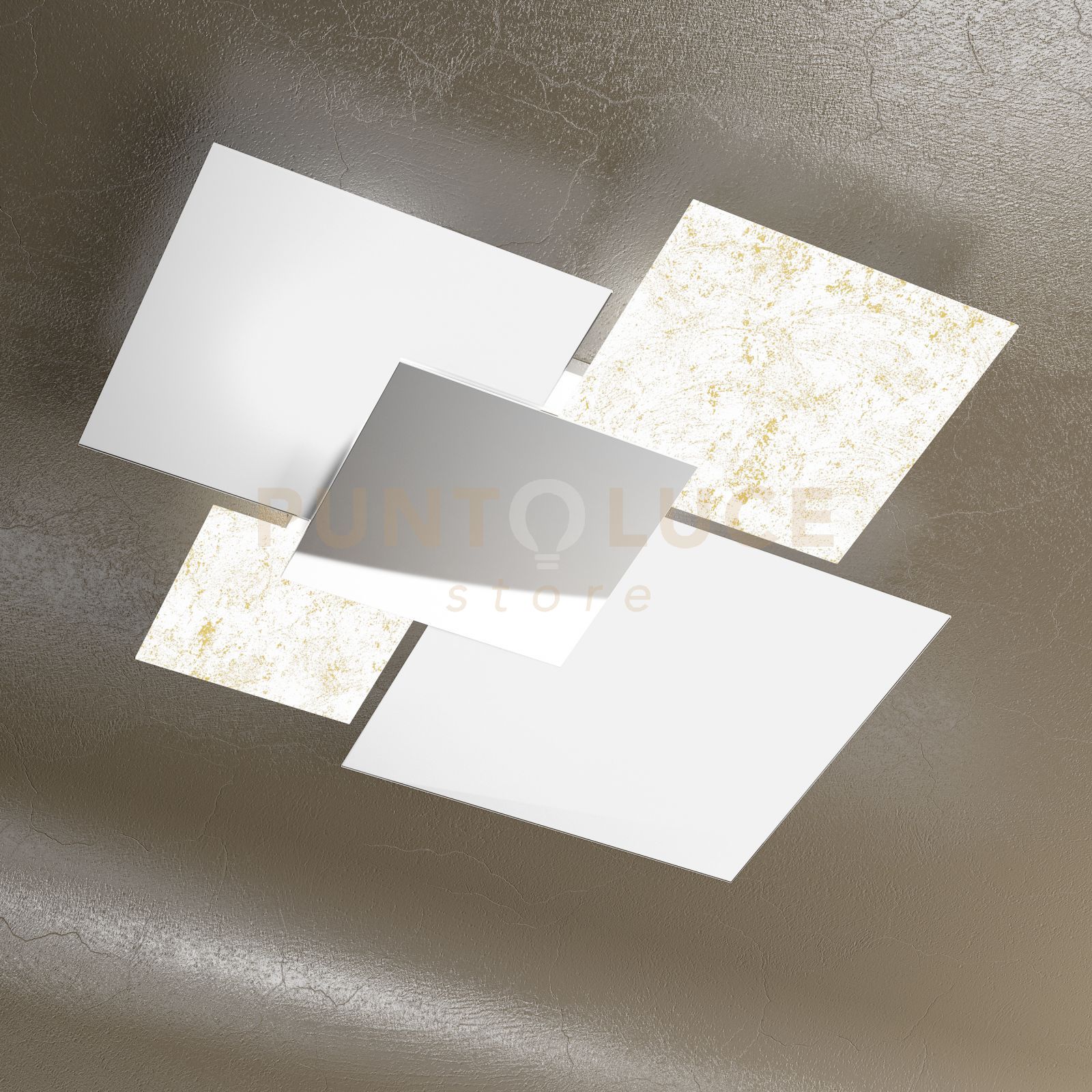 foto del prodotto shadow 90 applique plafoniera 4 luci foglia oro 1088 90 fo