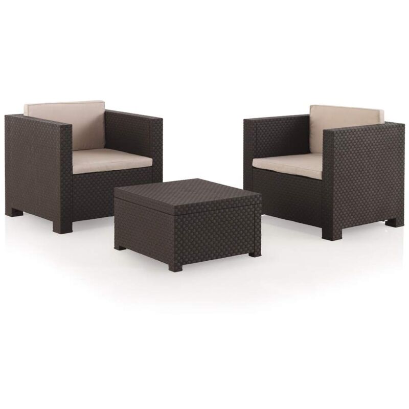 foto del prodotto shaf diva t te t te mobili da giardino colore wengu set giardino esterno in resina realizzato con materiali riciclati