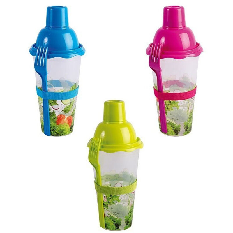 foto del prodotto shaker 0.75ml contenitore ciotola viaggi per insalata frutta pasta con forchetta trade shop traesio