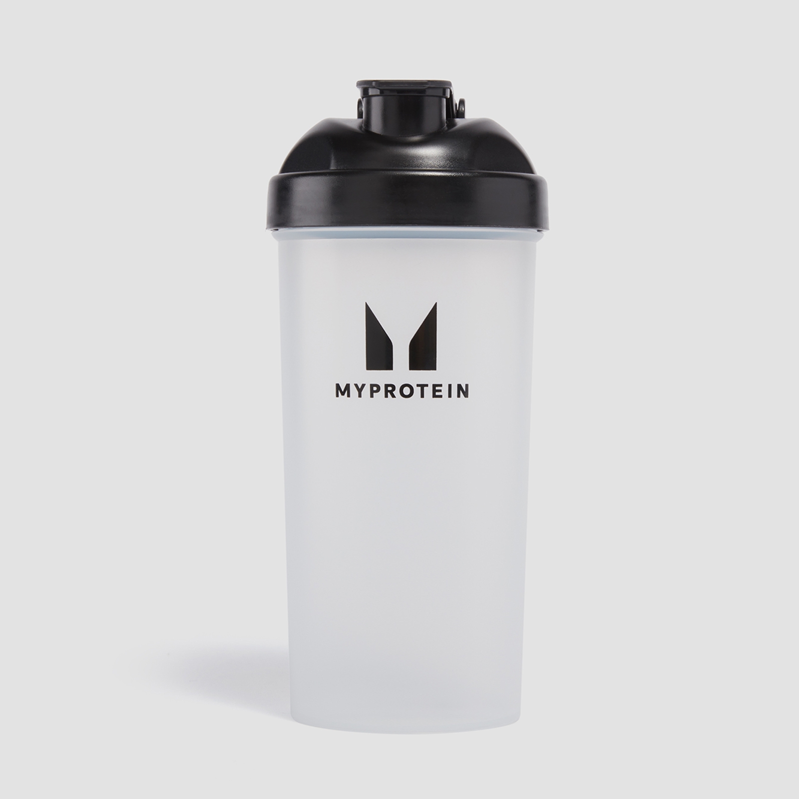foto del prodotto shaker in plastica myprotein trasparente nero