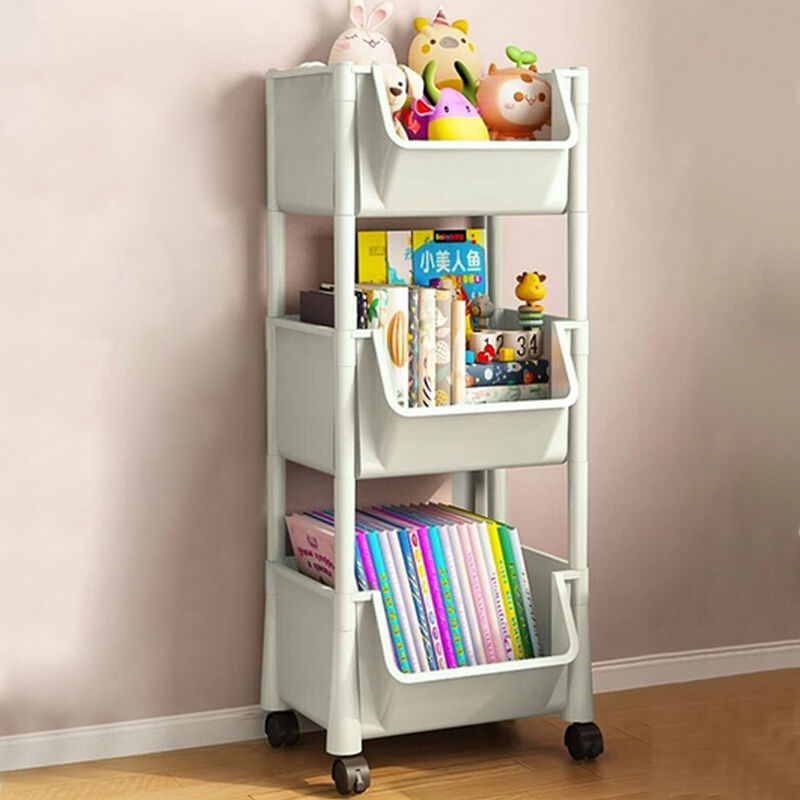 foto del prodotto shally dogan carrello multiuso ruote scaffale portaoggetti libreria salvaspazio grigio chiaro