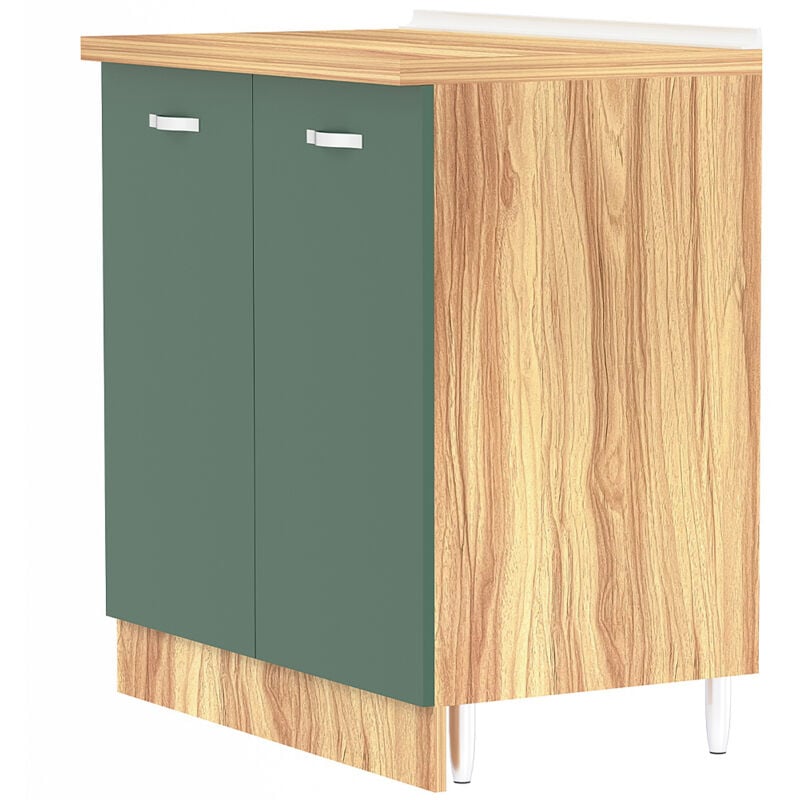 foto del prodotto shally dogan - mobile base per cucina componibile in legno colore verde con 2 ante 2 scomparti