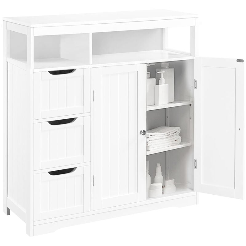 foto del prodotto shally dogan mobile da bagno armadietto da terra 3 cassetti e 2 ante armadio 80.5x30x86.5cm