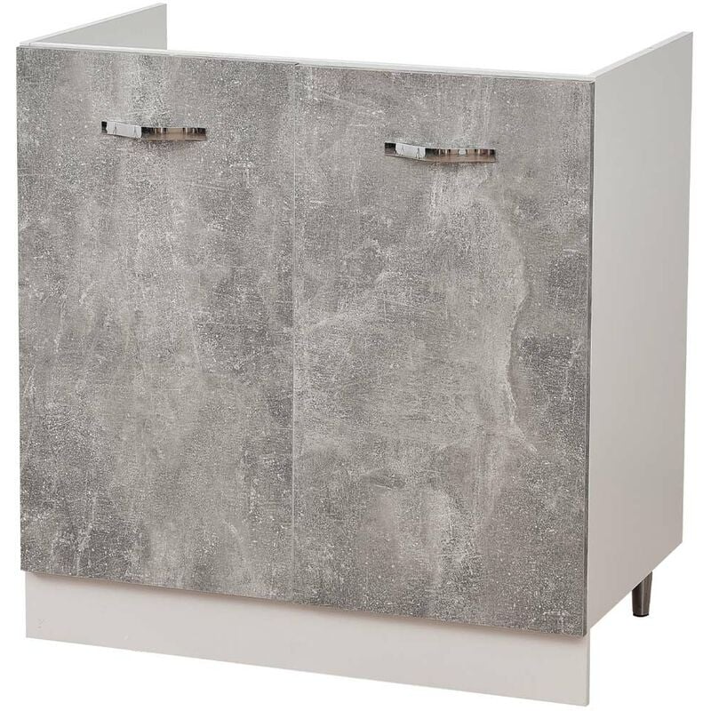 foto del prodotto shally dogan mobile sottolavello cucina componibile mobiletto colore grigio cemento 2 ante