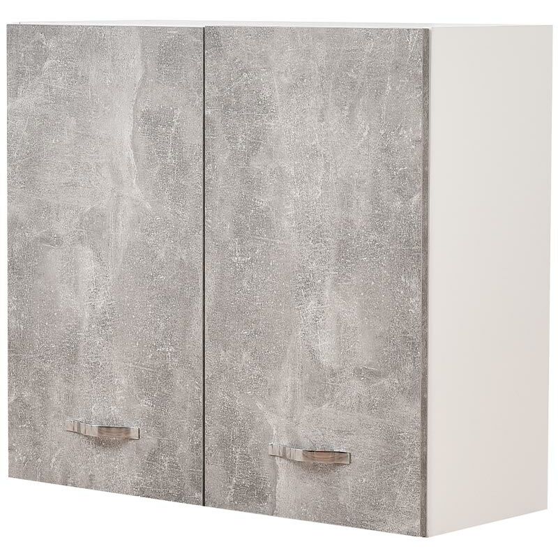 foto del prodotto shally dogan pensile da cucina armadio sospeso da parete doppia anta colore grigio cemento