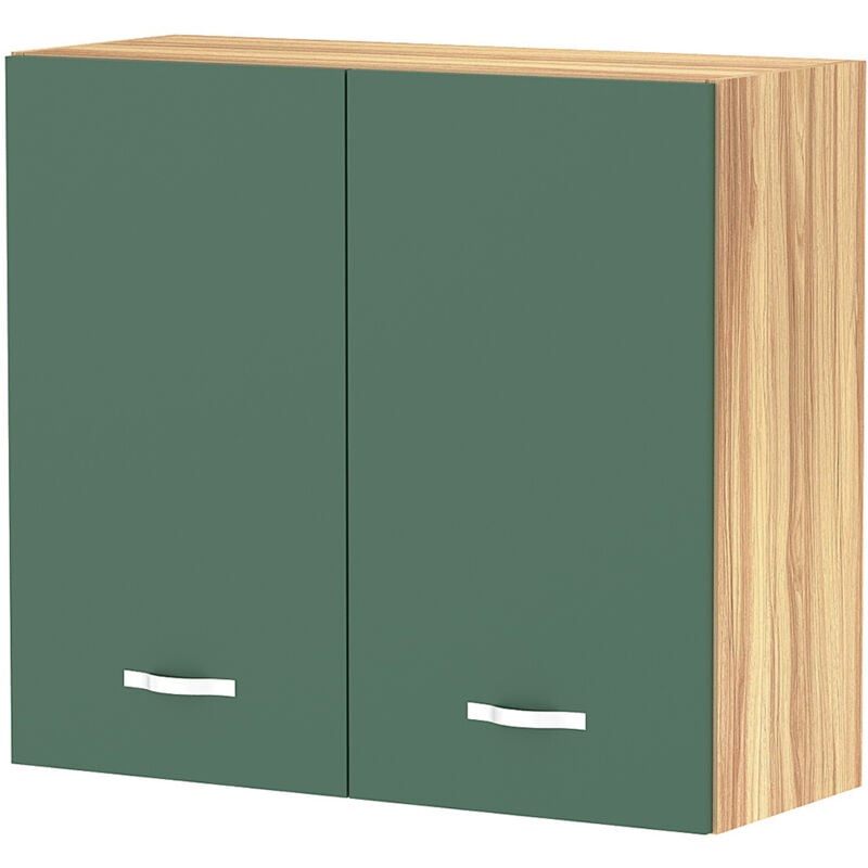 foto del prodotto shally dogan pensile da cucina armadio sospeso da parete doppia anta in legno colore verde