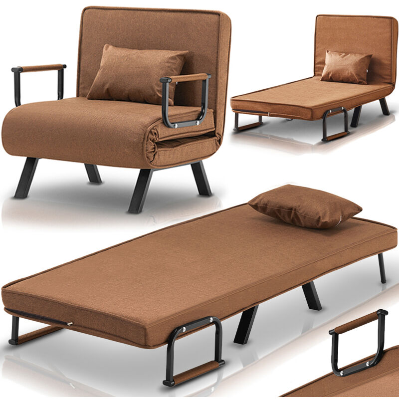 foto del prodotto shally dogan poltrona letto reclinabile chaise lounge e seduta imbottita convertibile marrone