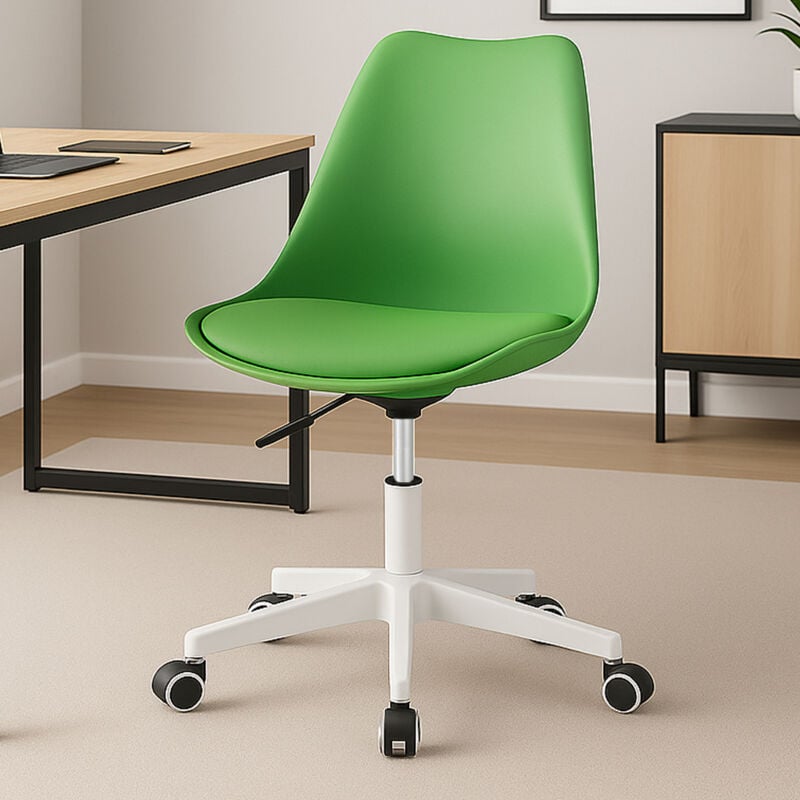 foto del prodotto shally dogan sedia da ufficio full verde poltrona da studio e casa ergonomica con ruote