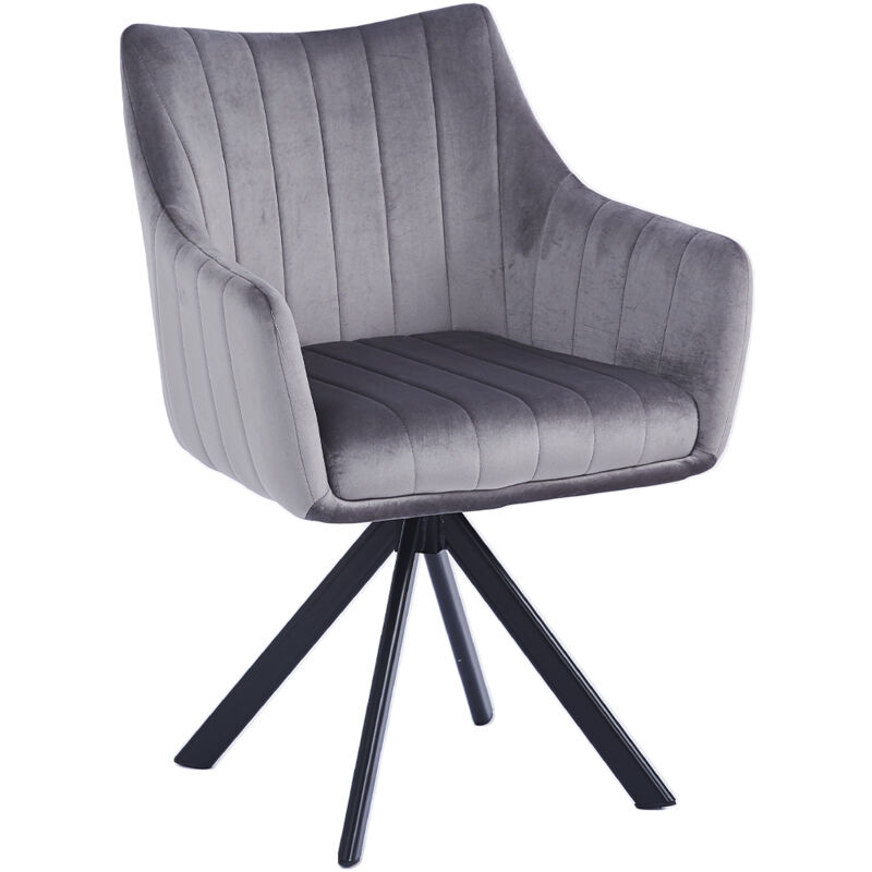 foto del prodotto shally dogan sedia girevole casa ufficio ergonomica poltrona con rivestimento velluto grigio