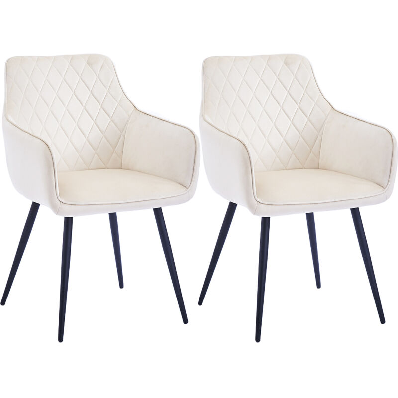 foto del prodotto shally dogan set 2 sedie da pranzo in velluto beige ergonomica poltrona sedia da ufficio casa