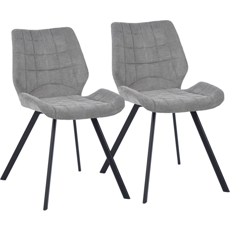 foto del prodotto shally dogan set 2 sedie per sala da pranzo sgabelli tessuto seduta ergonomica colore grigio