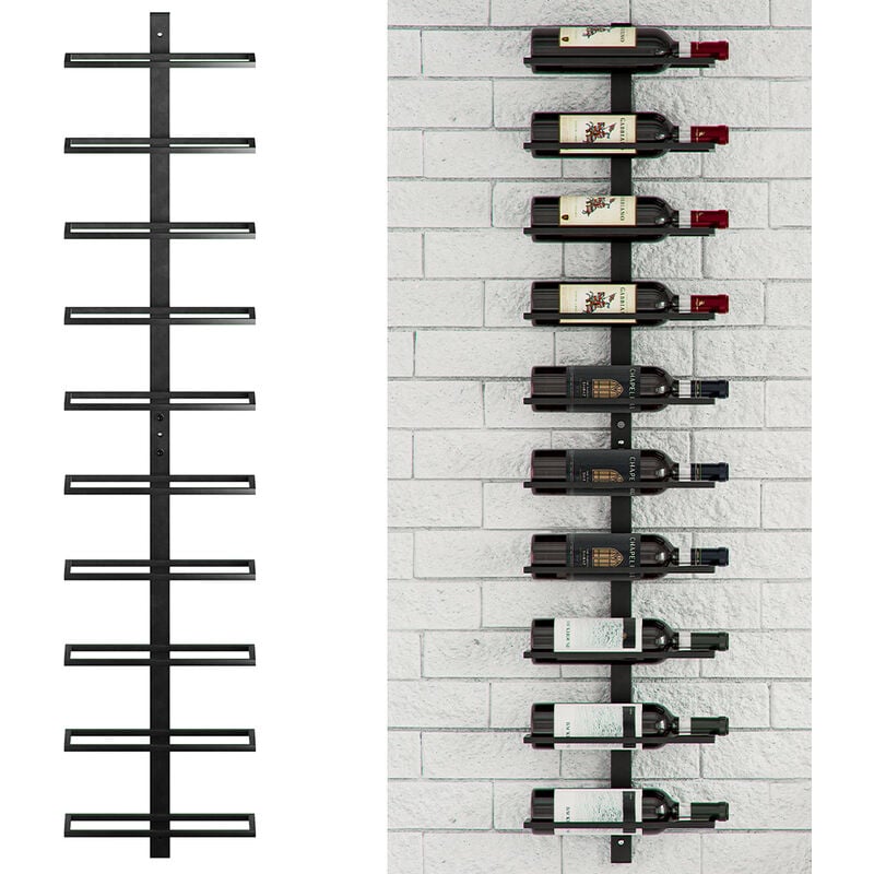 foto del prodotto shally dogan stand portabottiglie da muro scaffale capacit 10 bottiglie cantinetta bar vino