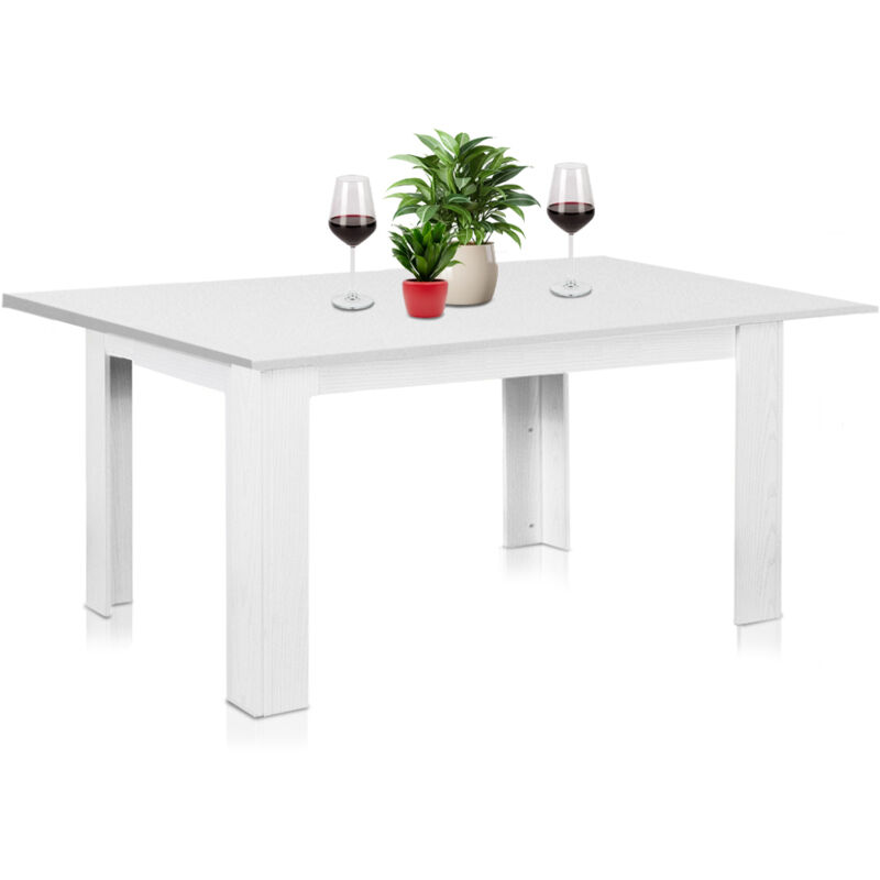foto del prodotto shally dogan tavolo allungabile cucina sala pranzo 110 a 150cm bianco frassinato estensibile