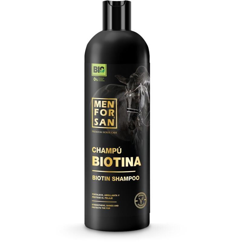 foto del prodotto shampoo alla biotina per cavalli, 1l bio vegan friendly 100 naturale premium horse care menforsan