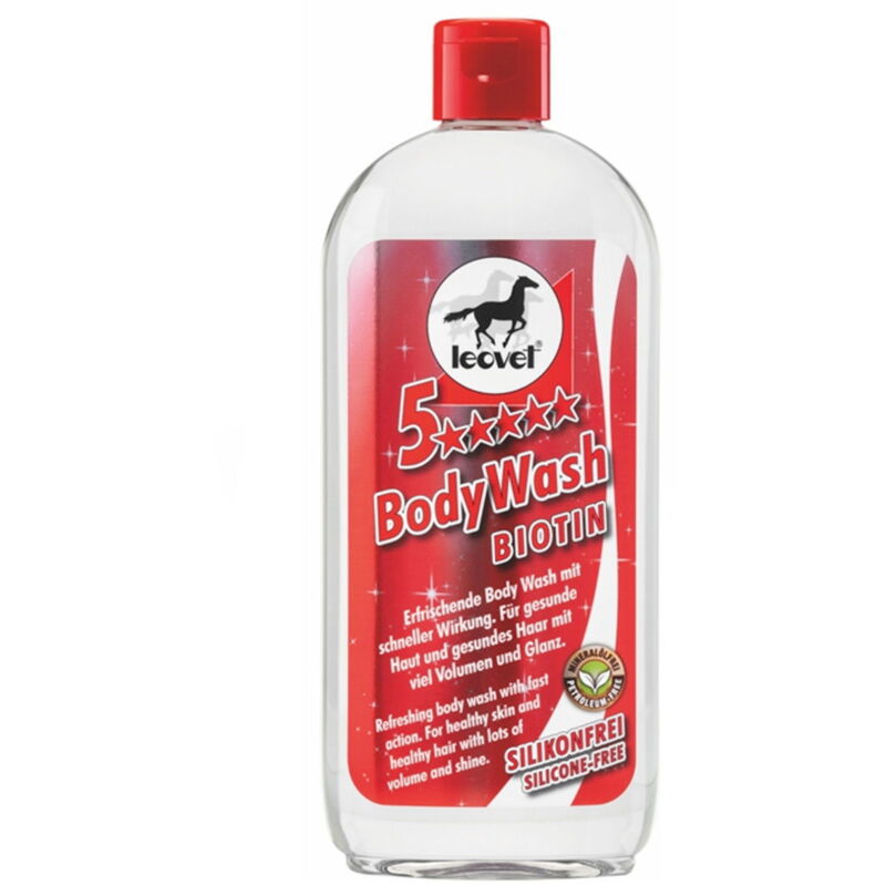 foto del prodotto shampoo leovet 5 stelle body wash con biotina rafforza la struttura del manto 500ml