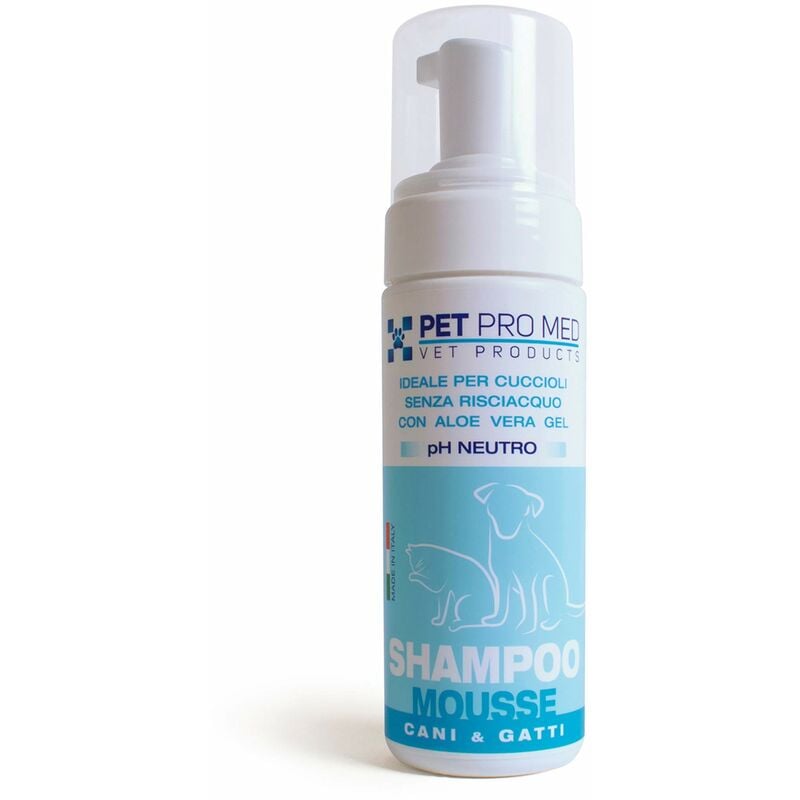 foto del prodotto shampoo mousse ideale per il manto di cani e gatti, in particolare per i cuccioli 1 flacone da 150 ml