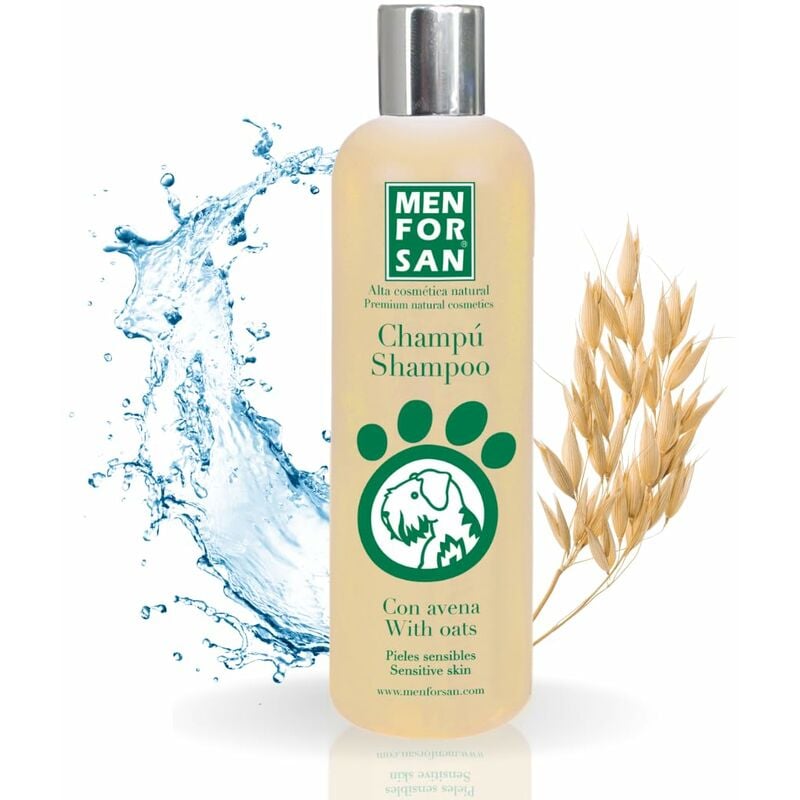foto del prodotto shampoo per cani con avena azione addolcente e lenitiva per pelli sensibili e delicate avena 100 naturale fragranza dolce 1l menforsan