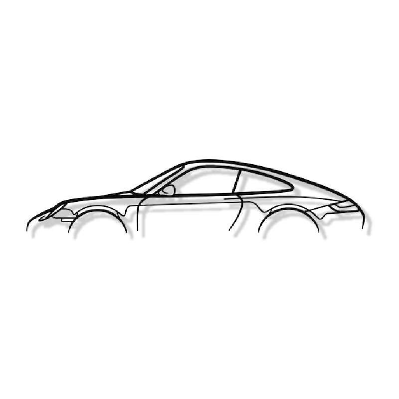 foto del prodotto shape paris decorazione da parete in metallo 911 carrera mod 997 decorazione da parete in metallo silouette auto 120cm
