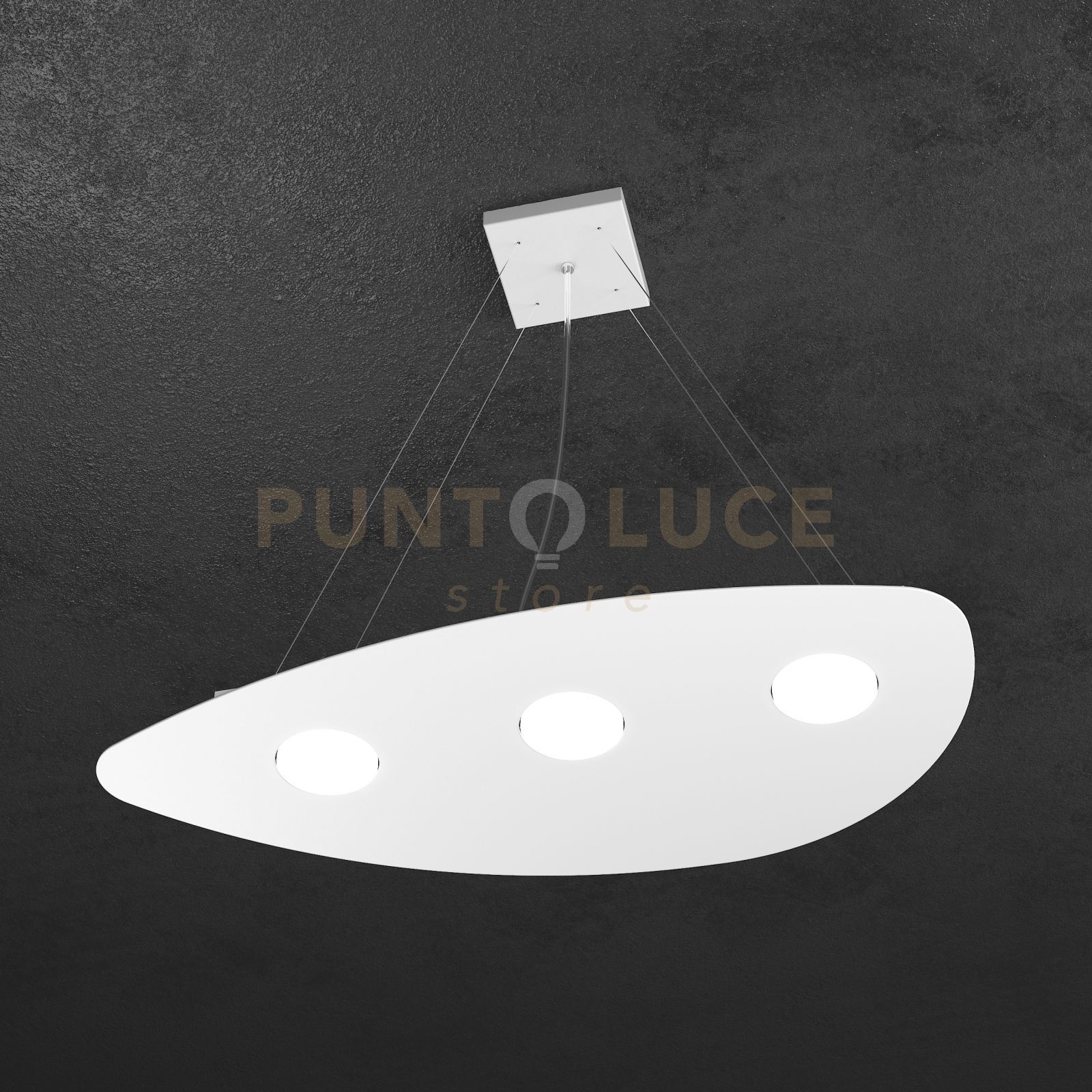 foto del prodotto shape sospensione 3 luci bianco 1143 s3 bi
