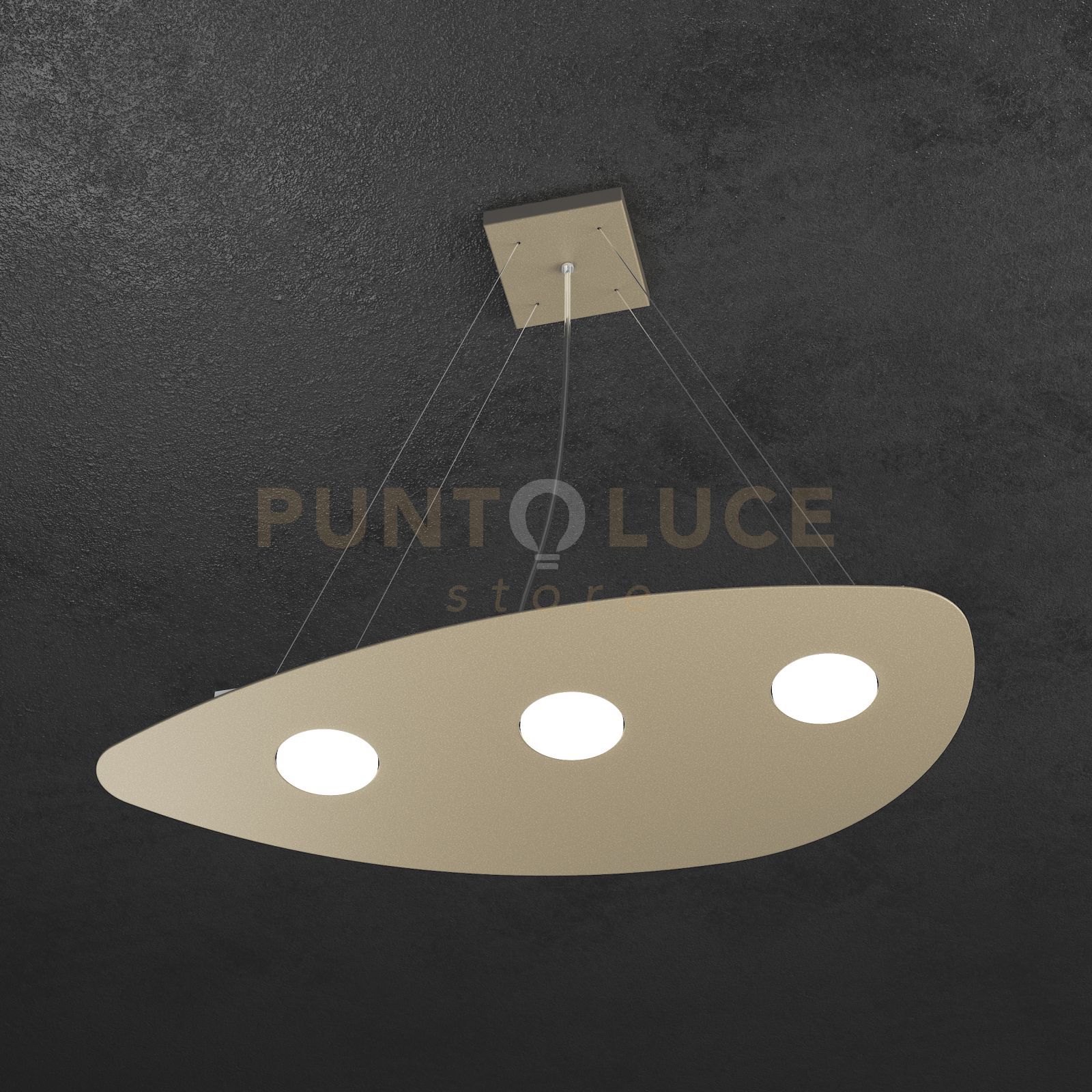 foto del prodotto shape sospensione 3 luci sabbia 1143 s3 sa